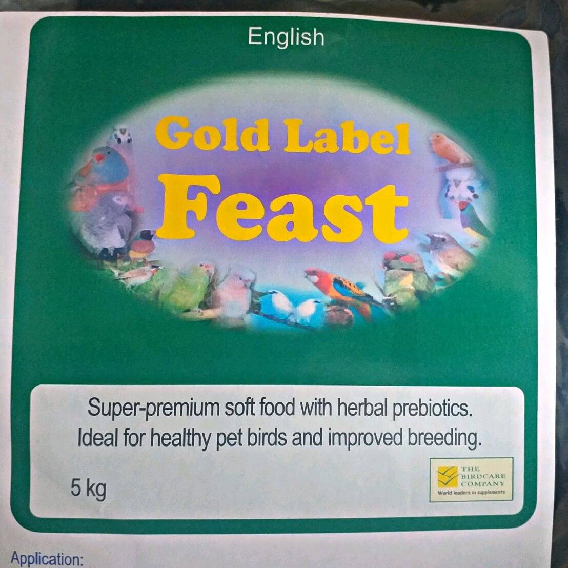 FEAST GOLD LABEL 5 KG The Birdcare Company Добавки към Храната Развъждане и Плодовитост Всички продукти